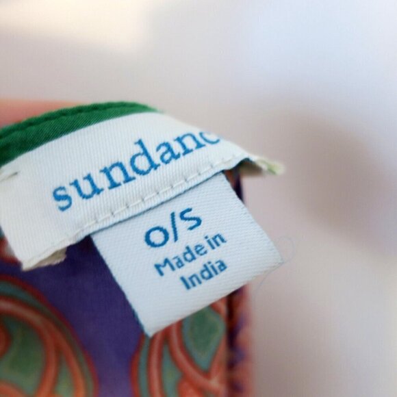 Sundance Sunrise Silky Green Caftan Poncho Top Handkerchief Hem Women's One Size - Picture 5 of 5